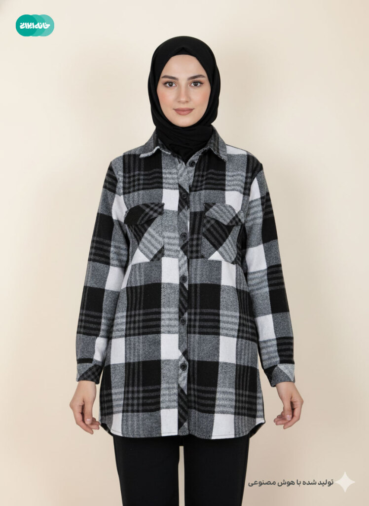 پیراهن چهارخونه پشمی نازگل