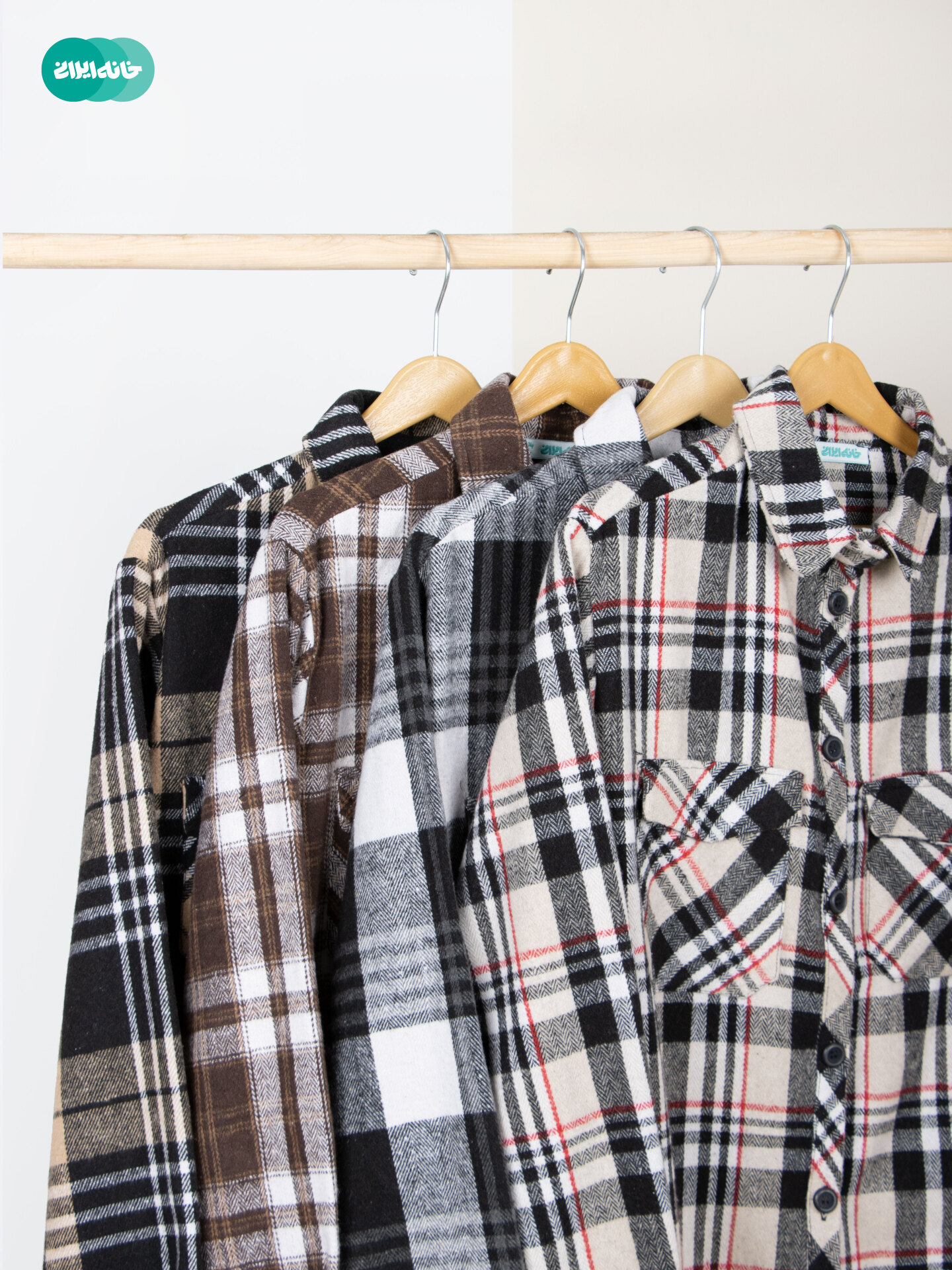  پیراهن چهارخونه پشمی نازگل 