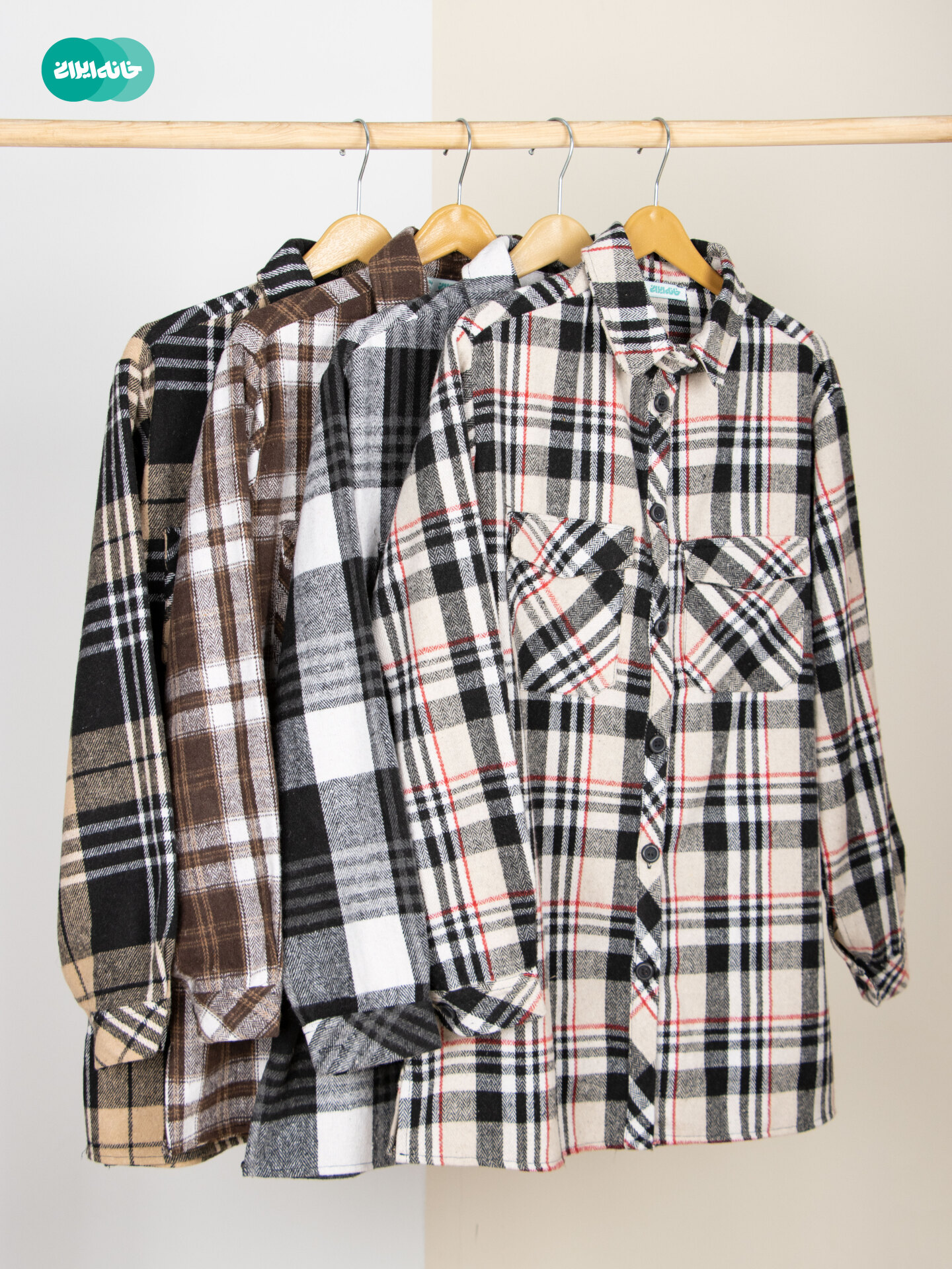  پیراهن چهارخونه پشمی نازگل 